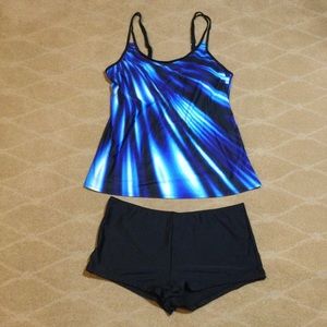 Denater NWOT Double Strap Tankini & Short Swim Set, 4XL